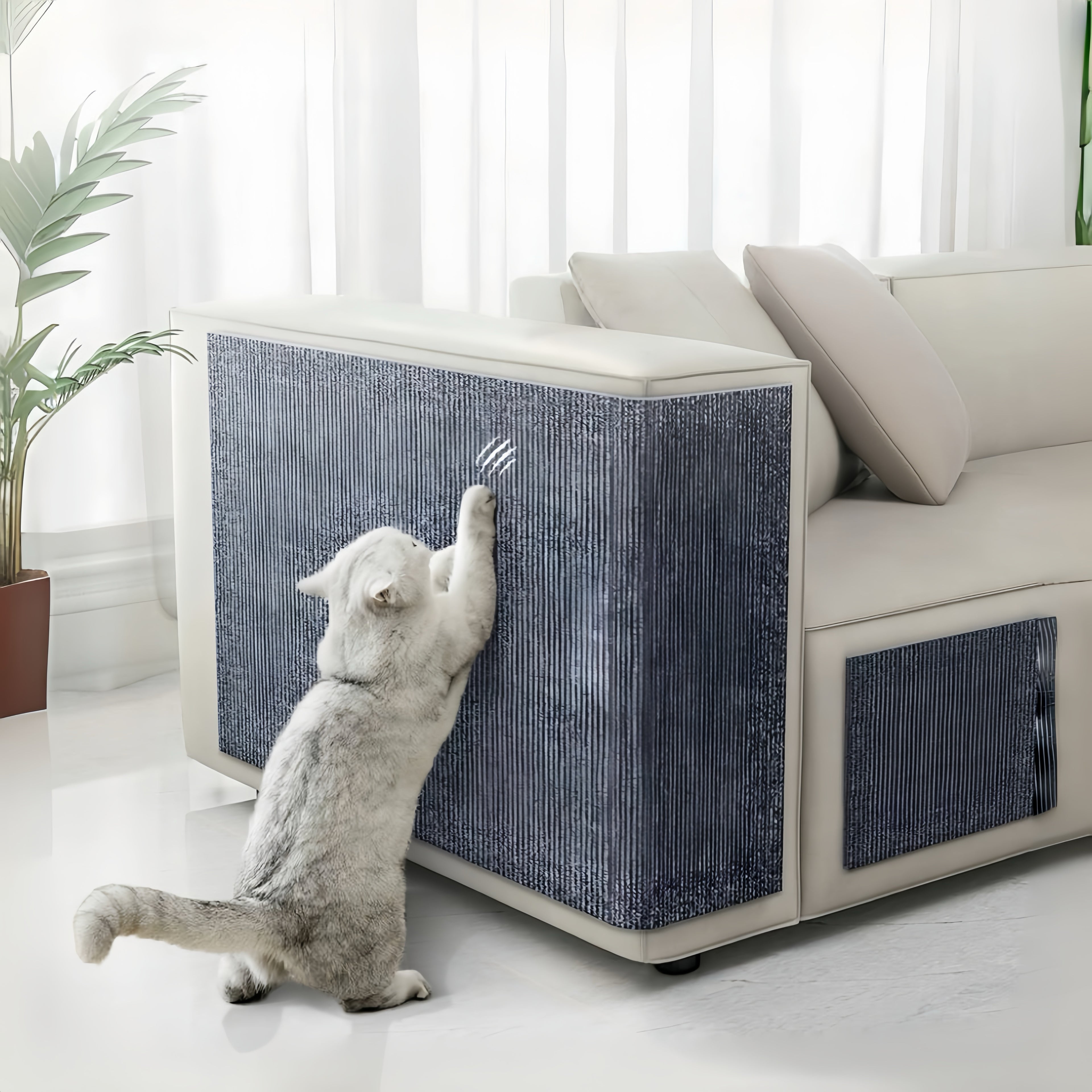 Grey Anti Cat Scratch Stick-on Mat Furniture Protector