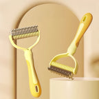 Gentle pet grooming tool for removing loose hair and knots. Durable and suitable for all fur types. 