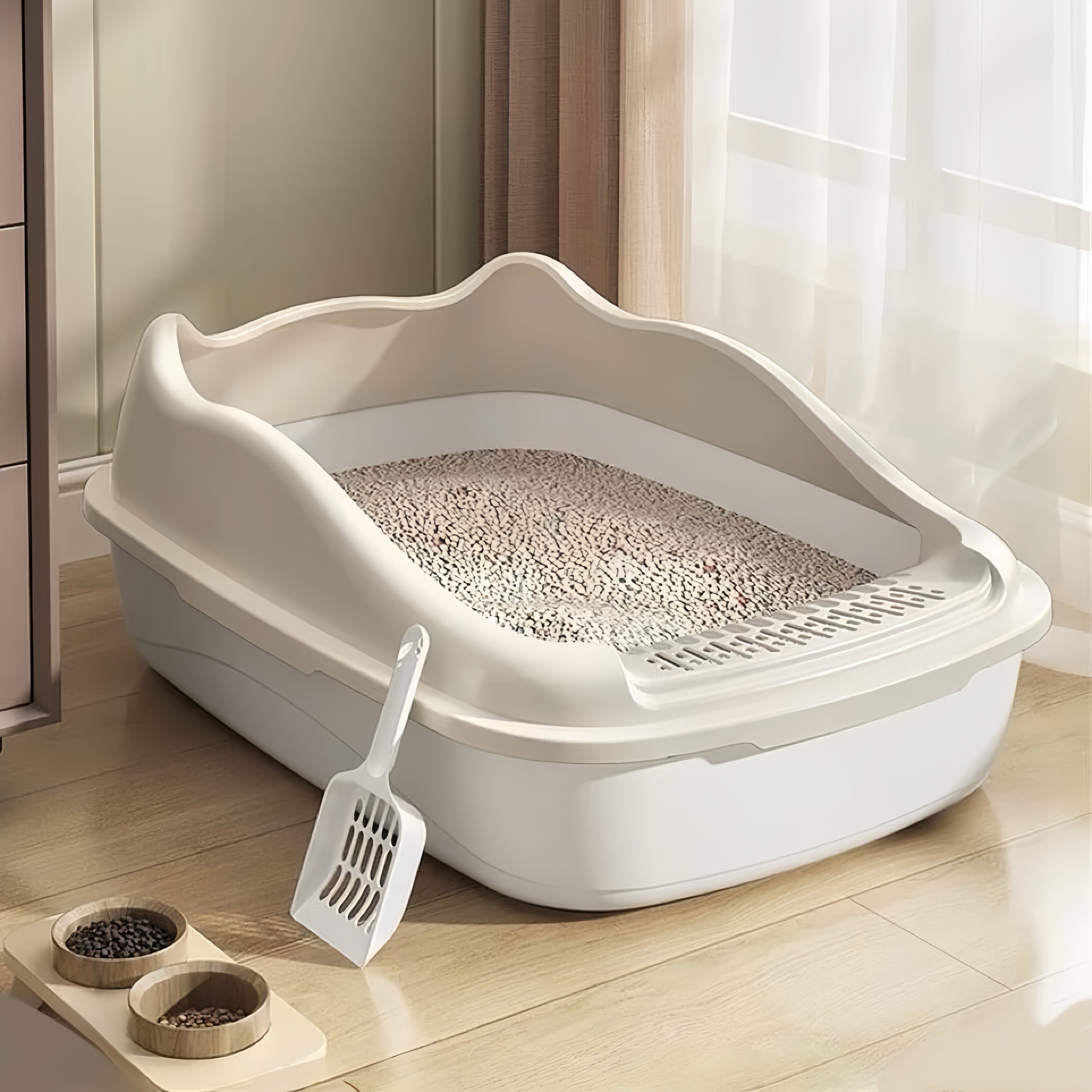 Large semi-enclosed cat litter box - anti-splash cat toilet