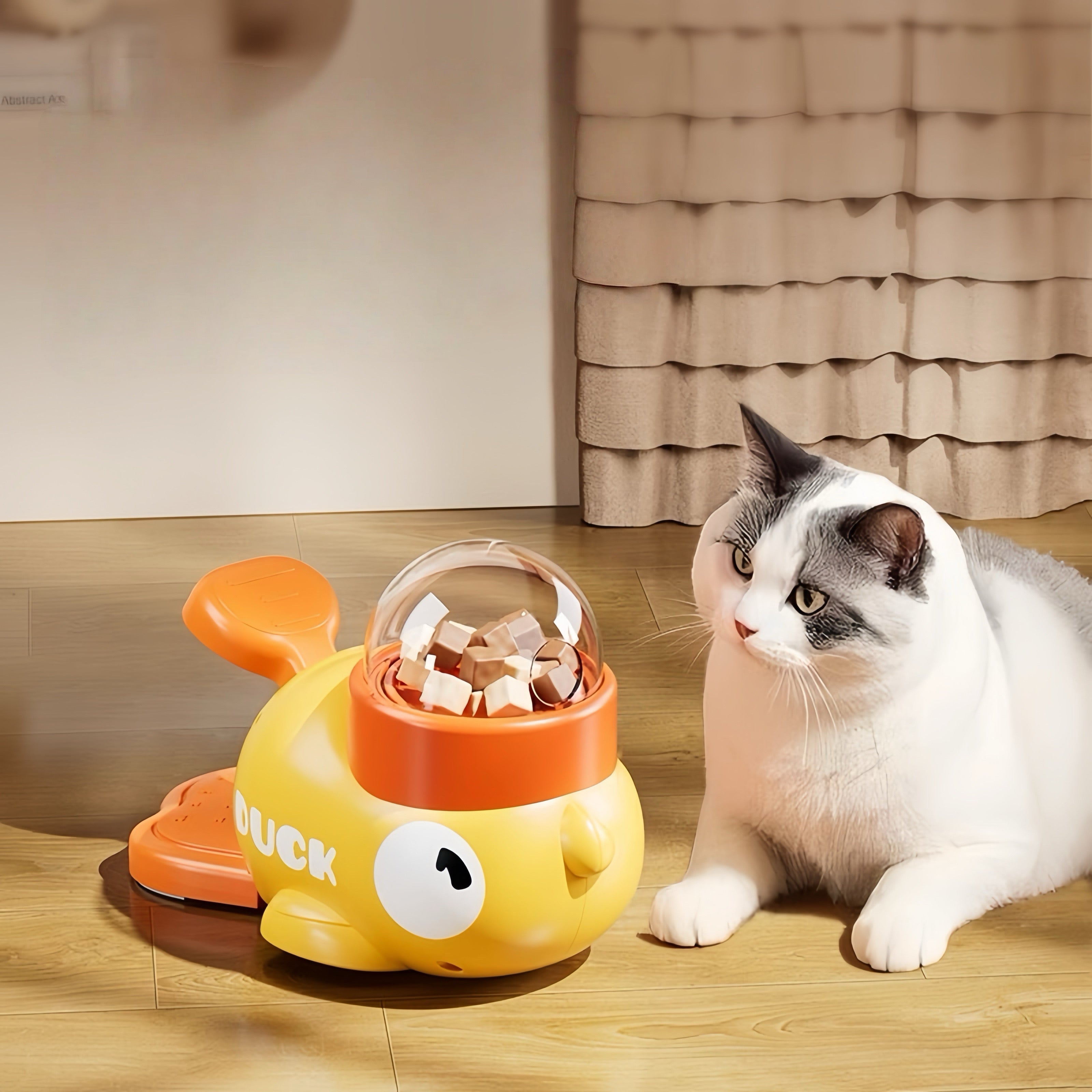 Press n Eat Cat Treat Duck Dispenser Interactive Automatic Feeder